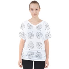Fallen Leaves V-neck Dolman Drape Top by goljakoff