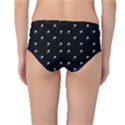 Black And White Tennis Motif Print Pattern Mid-Waist Bikini Bottoms View2