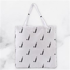 Black And White Cricket Sport Motif Print Pattern Grocery Tote Bag by dflcprintsclothing