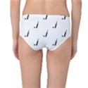 Black And White Cricket Sport Motif Print Pattern Mid-Waist Bikini Bottoms View2