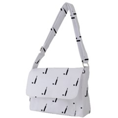 Black And White Cricket Sport Motif Print Pattern Full Print Messenger Bag (l) by dflcprintsclothing