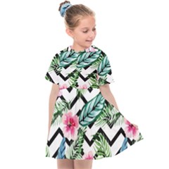 Zigzag Flowers Kids  Sailor Dress by goljakoff