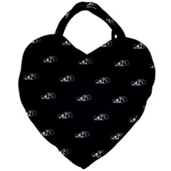 Formula One Black And White Graphic Pattern Giant Heart Shaped Tote by dflcprintsclothing