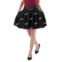 Formula One Black And White Graphic Pattern A-line Pocket Skirt by dflcprintsclothing