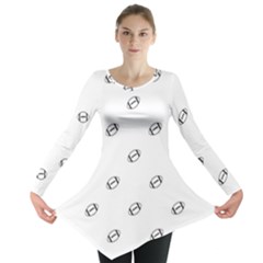 American Football Ball Motif Print Pattern Long Sleeve Tunic  by dflcprintsclothing
