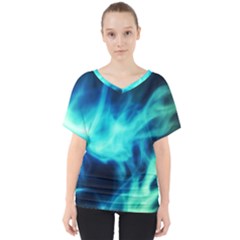 Glow Bomb  V-neck Dolman Drape Top by MRNStudios