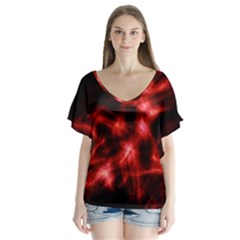 Taffy V-neck Flutter Sleeve Top by MRNStudios