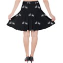 Black And White Boxing Motif Pattern Velvet High Waist Skirt View2