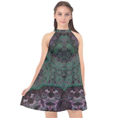 Mandala Corset Halter Neckline Chiffon Dress  by MRNStudios