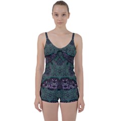 Mandala Corset Tie Front Two Piece Tankini by MRNStudios