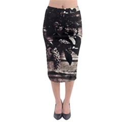Dark Spring Midi Pencil Skirt by MRNStudios