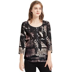 Dark Spring Chiffon Quarter Sleeve Blouse by MRNStudios
