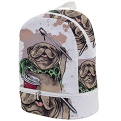 Pug Lover Coffee Zip Bottom Backpack by EvgeniaEsenina