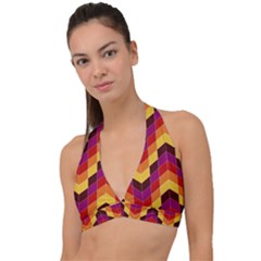 Geometric  Halter Plunge Bikini Top by Sobalvarro