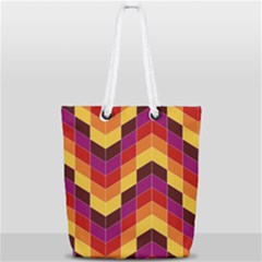 Geometric  Full Print Rope Handle Tote (small) by Sobalvarro