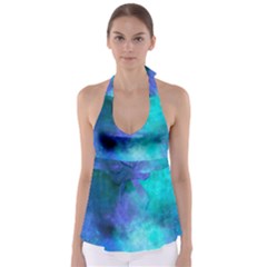 Blue Galaxy Babydoll Tankini Top by Dazzleway
