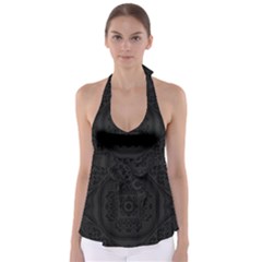 Black And Gray Babydoll Tankini Top by Dazzleway