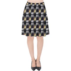 Shiny Skull Velvet High Waist Skirt by Sparkle