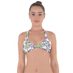 Flowers Halter Neck Bikini Top by goljakoff