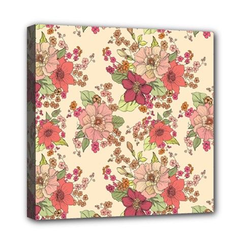 Vintage Garden Flowers Mini Canvas 8  X 8  (stretched) by goljakoff