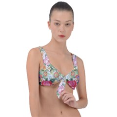 Beautiful Flowers Front Tie Bikini Top by goljakoff