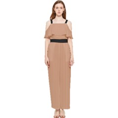 Antique Brass Brown & Black -  Draped Sleeveless Chiffon Jumpsuit by FashionLane
