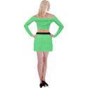 Algae Green & Black -  Off Shoulder Top with Mini Skirt Set View2