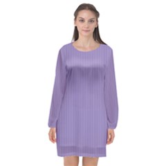 Bougain Villea Purple & Black - Long Sleeve Chiffon Shift Dress  by FashionLane