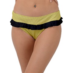Arylide Yellow & Black - Frill Bikini Bottom by FashionLane