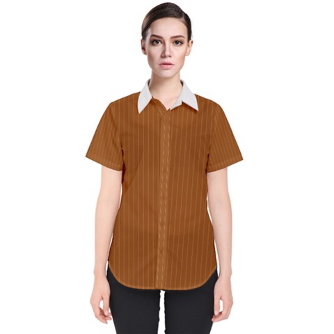 Rusty Orange & White - Women s Short Sleeve Shirt by FashionLane