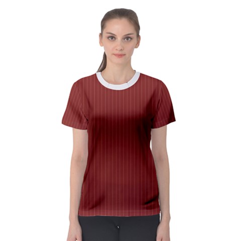Berry Red & White - Women s Sport Mesh Tee by FashionLane