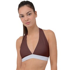 Emperador Brown & White - Halter Plunge Bikini Top by FashionLane