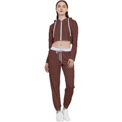 Emperador Brown & White - Cropped Zip Up Lounge Set by FashionLane