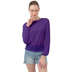 Spanish Violet & White - Banded Bottom Chiffon Top by FashionLane