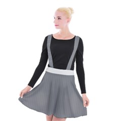Steel Grey & White - Suspender Skater Skirt by FashionLane
