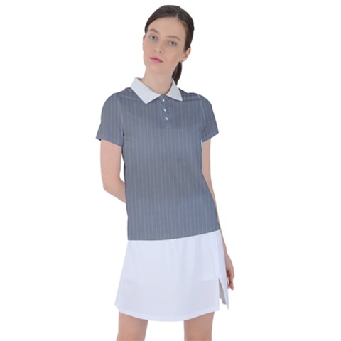 Steel Grey & White - Women s Polo Tee by FashionLane