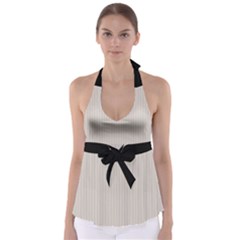Abalone Grey & Black - Babydoll Tankini Top by FashionLane