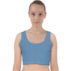Air Force Blue & Black - Velvet Racer Back Crop Top by FashionLane