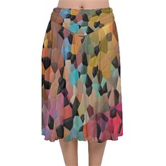 Mosaic Pieces                                                 Velvet Flared Midi Skirt by LalyLauraFLM
