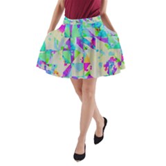 Watercolors Spots                                                          A-line Pocket Skirt by LalyLauraFLM