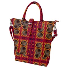 Shapes In Retro Colors2                                                           Buckle Top Tote Bag by LalyLauraFLM