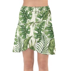 Green Leaves Wrap Front Skirt by goljakoff