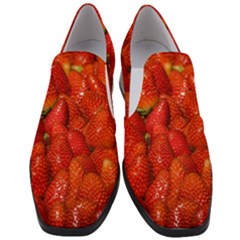 Colorful Strawberries At Market Display 1 Women Slip On Heel Loafers by dflcprintsclothing