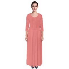 Tea Rose Red - Quarter Sleeve Maxi Dress by FashionLane