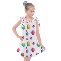 Egg Easter Texture Colorful Kids  Tie Up Tunic Dress by HermanTelo