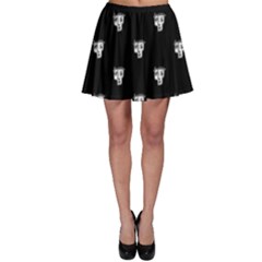 Man Head Caricature Drawing Pattern Skater Skirt by dflcprintsclothing