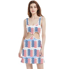 Fish Texture Rosa Blue Sea Velvet Cutout Dress by HermanTelo