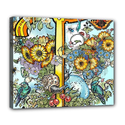 The Illustrated Alphabet - T - By Larenard Deluxe Canvas 24  X 20  (stretched) by LaRenard