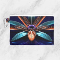 Fractal Flower Canvas Cosmetic Bag (large) by Sparkle