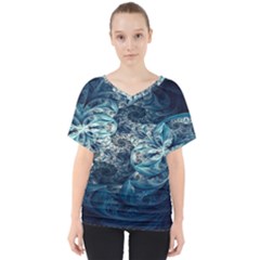 Fractal Swings V-neck Dolman Drape Top by Sparkle